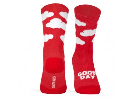 pacificandco calcetines socks women man performance running cycling correr bici ciclismo cycling nubes CLOUDS red cara