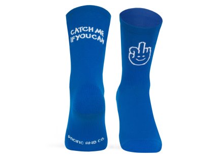 pacificandco calcetines socks running deporte tecnicos CATCH ME BLUE doble