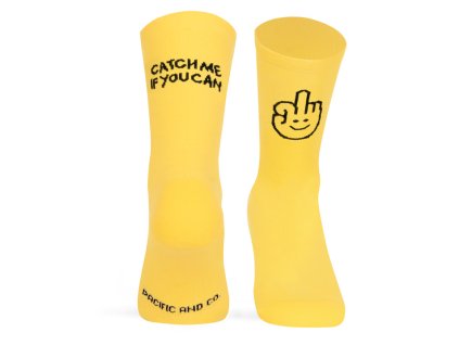 pacificandco calcetines socks running deporte tecnicos CATCH ME YELLOW doble