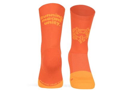 pacificandco calcetines socks running deporte tecnicos UNITY ORANGE doble