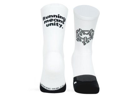 pacificandco calcetines socks running deporte tecnicos UNITY WHITE doble