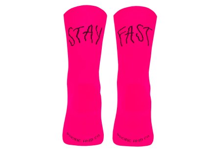 pacificandco calcetines socks running deporte tecnicos STAY FAST PINK NEON back