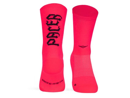 calcetines pacificandco pacer pink neon running socks rejilla transpirable
