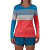 color block teal women longsleeve front
