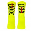 pacificandco calcetines socks women man performance running cycling DONT QUIT NEON back