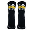pacificandco calcetines socks running deporte tecnicos RUN RUN BLACK back