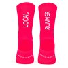 Calcetines Running LOCAL RUNNER Coral Neon Antiampollas tecnicos y Transpirables Pacific and Co. atras