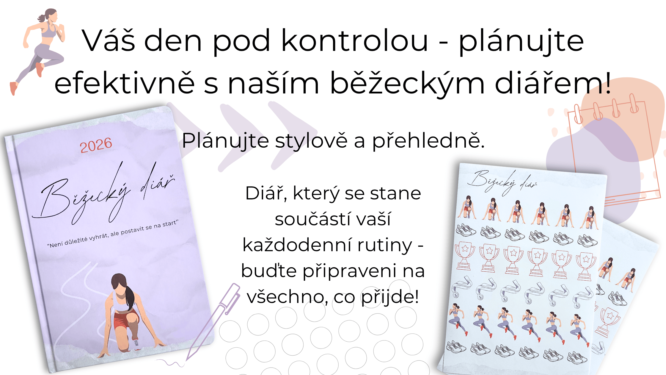 Běžecký diář 2026 | Runforyou.cz | Váš den pod kontrolou, plánujte efektivně s naším bežeckým diářem!