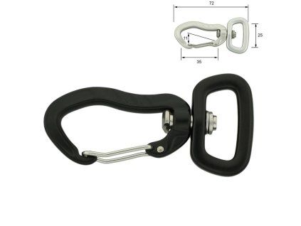 aluminium snap hook 72 mm square eye 4562 l