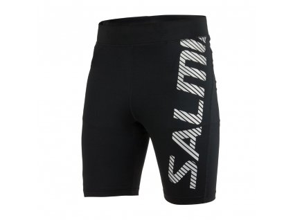 power logo tights men black silver reflective