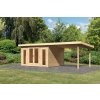 127605 2 dreveny domek karibu radeburg 2 pristavek 330 cm 31480 natur lg3930