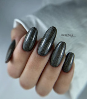  černé třpytivé gelové nehty