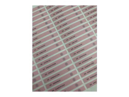 Musterbuchaufkleber - gesamter Bogen - Farbe UV/LED GELE