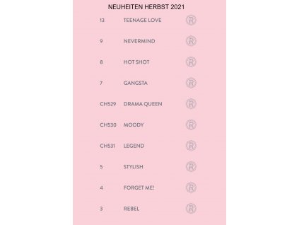 Aufkleber Musterbuch NEUHEITEN HERBST 2021 Farbgele