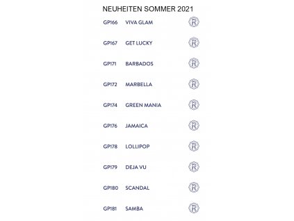 Aufkleber Musterbuch NEUHEITEN SOMMER 2021 Gellacke