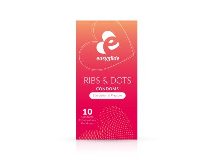 Vroubkované kondomy EasyGlide - 10 kusů