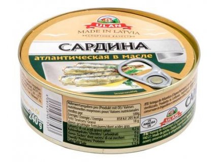 Atlantická sardina v oleji Ulan 240g