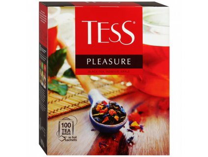 Čaj černý se šípkem a jablkem Tess Pleasure 100*1,5g