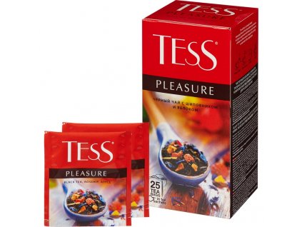 Čaj černý se šípkem a jablkem Tess Pleasure 25x1,5g