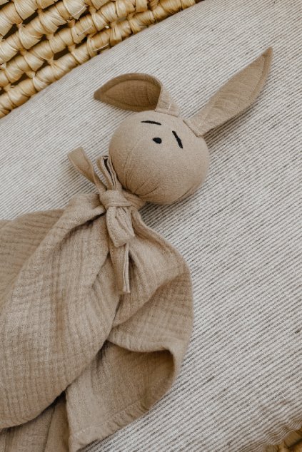 Mojkáčik - mušelínový zajko | NATURAL BÉŽOVÁ