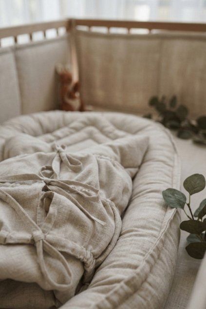Bundle Deal | 3-Bow Linen Swaddle NATURAL + Baby Nest NATURAL