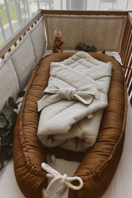 SET 2v1 | 1-mašlová zavinovačka NATURAL + hnízdo KARAMEL