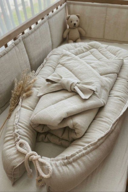 Bundle Deal | 1-Bow Linen Swaddle NATURAL + Baby Nest NATURAL