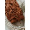 Baby Linen Swaddle Blanket | 3-Bows | RUST