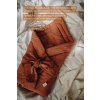 Lněná zavinovačka s 1 mašlí | OLD PINK