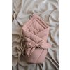 Lněná zavinovačka s 1 mašlí | OLD PINK