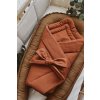 Bundle Deal | 1-Bow Linen Swaddle RUST + Baby Nest CARAMEL