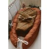 Bundle Deal | 1-Bow Linen Swaddle CARAMEL + Baby Nest RUST