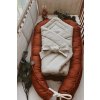 Bundle Deal | 1-Bow Linen Swaddle NATURAL + Baby Nest RUST