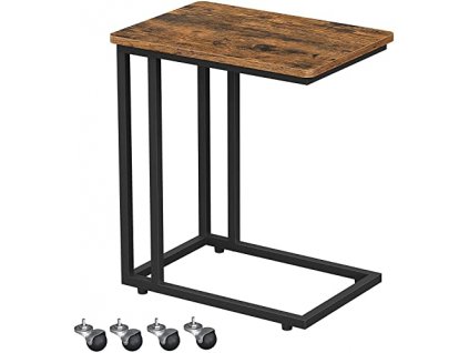 Stolek, 50 x 35 x 60 cm, rustikálně hnědý a černý