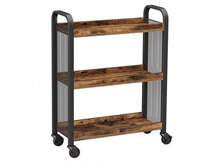 Servírovací vozík, 66 x 26 x 85 cm, rustikálně hnědý