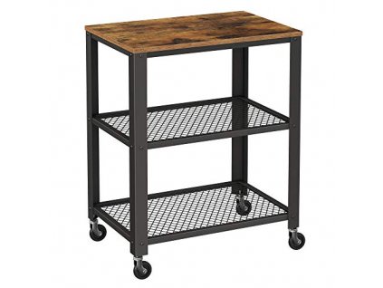 Servírovací vozík, 60 x 40 x 77,5 cm, rustikálně hnědý
