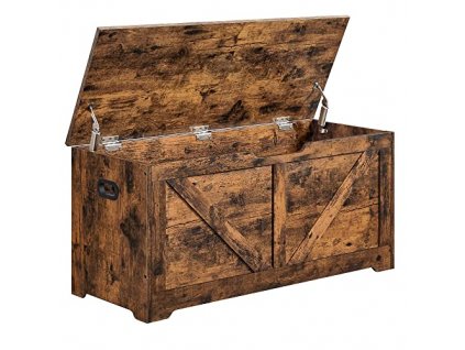 Úložná truhla, 100 x 40 x 46 cm, rustikální hnědá