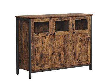 Kuchyňská skříňka, 100 x 35 x 75 cm, rustikálně hnědá a černá