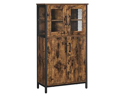 Kuchyňská skříňka, 60 x 30 x 108 cm, rustikálně hnědá a černá