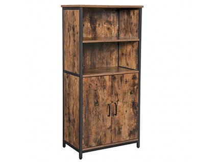 Kuchyňská skříňka, 60 x 35 x 125 cm, rustikálně hnědá a černá