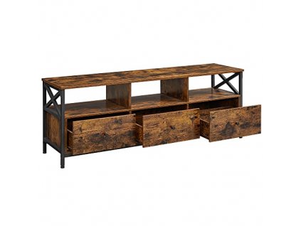 Televizní stolek, 147 x 40 x 50 cm, rustikálně hnědý
