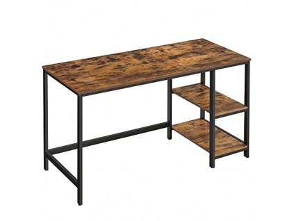 Psací stůl, 140 x 60 x 75 cm, rustikálně hnědý a černý