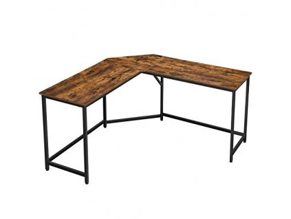 Rohový psací stůl, 149 x 94,5 x 75 cm, rustikálně hnědý a černý