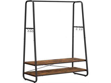 Průmyslový věšák na oděvy, 100 x 45 x 160 cm,  rustikálně hnědý a černý