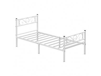 Kovový rám na postel, pro matrace 90 x 210 cm, bílý