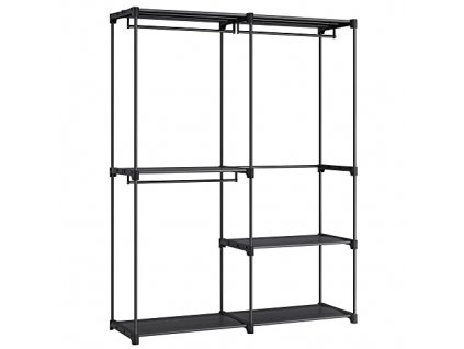 Volně stojící šatní skříň, 138 x 43 x 182 cm, černá