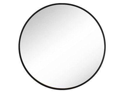 Kulaté nástěnné zrcadlo, průměr 61 cm, černé