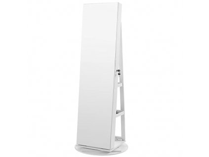 Zrcadlová skříňka na šperky, 54,5 x 54,5 x 155 cm, bílá