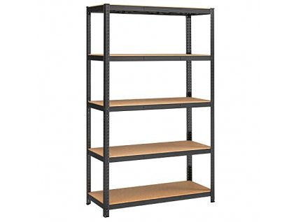 Skladovací regál, 5 pater, 120 x 60 x 200 cm, černý