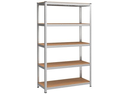 Skladovací regál, 5 pater, 120 x 60 x 200 cm, stříbrný